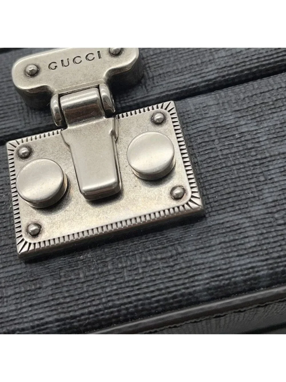 Gucci Shoulder Bag Cutout Interlocking GG Supreme Leather Black